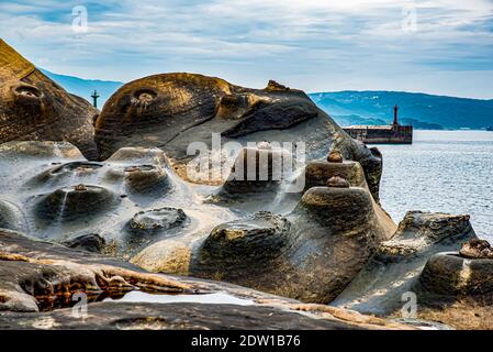 Candy Chang, Taiwan Yeliou rock formations Stock Photo