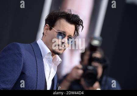 Johnny Depp attends the premiere of Warner Bros. Pictures Transcendence at Regency Village Theatre in Los Angeles, CA, USA, on April 10, 2014. Photo by Lionel Hahn/ABACAPRESS.COM Stock Photo