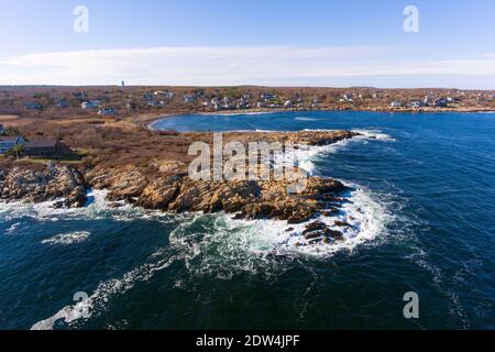 Coastline of Cape Ann, including Loblolly Point and Loblolly Cove near Rockport, Cape Ann, Massachusetts, USA. Stock Photo