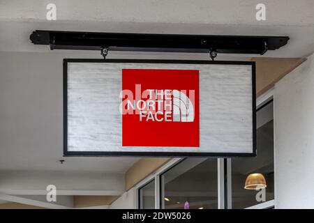 North Face sign at Premium outlets in Orlando, Florida, USA Stock Photo