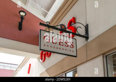 Guess store sign in Orlando, Florida, USA. Stock Photo