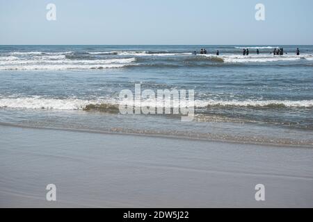 A Calm Sunny Day By The Water In Wildwood at The Jersey Shore in New Jersey. Stock Photo