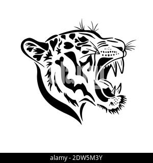Tiger profile. Graphic head. Symbol of 2022. Vector illustration Stock Vector