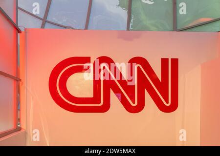 CNN sign in CNN Center in Atlanta, Georgia, USA Stock Photo