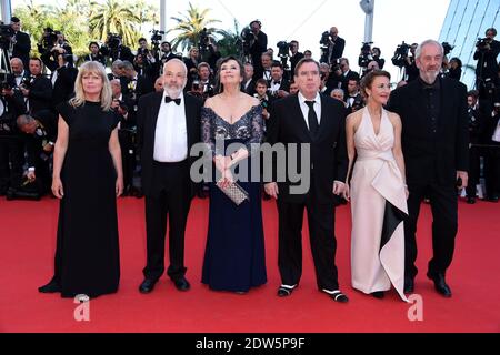 Producer Georgina Lowe, director Mike Leigh, actors Marion Bailey, Timothy Spall and Dorothy Atkinson arriving at the Mr Turner screening and the Party Girl screening held at the Palais des Festivals in Cannes, France on May 15, 2014 as part of the 67th Cannes Film Festival. Photo by Lionel Hahn/ABACAPRESS.COM Stock Photo