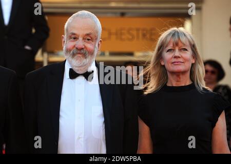 Mike Leigh, Georgina Lowe arriving at the Mr Turner screening and the Party Girl screening held at the Palais des Festivals in Cannes, France on May 15, 2014 as part of the 67th Cannes Film Festival. Photo by Aurore Marechal/ABACAPRESS.COM Stock Photo