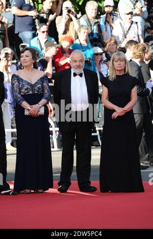 Producer Georgina Lowe, director Mike Leigh, actors Marion Bailey, Timothy Spall and Dorothy Atkinson arriving at the Mr Turner screening and the Party Girl screening held at the Palais des Festivals in Cannes, France on May 15, 2014 as part of the 67th Cannes Film Festival. Photo by Aurore Marechal/ABACAPRESS.COM Stock Photo