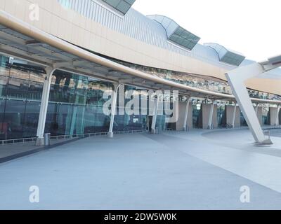 Faro airport building at the Algarve coast of Portugal Stock Photo