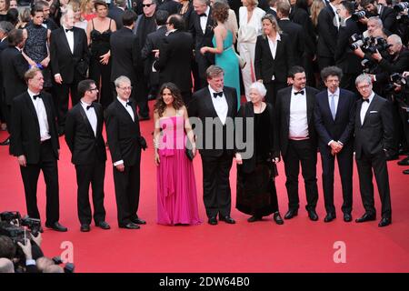 Salma Hayek, Roger Allers, Tomm Moore, Joan C Gratz, Joan Sfar, Bill Plympton, Paul Brizzi, Gaetan Brizzi arriving at Saint-Laurent screening held at the Palais Des Festivals in Cannes, France on May 17, 2014, as part of the 67th Cannes Film Festival. Photo by Aurore Marechal/ABACAPRESS.COM Stock Photo