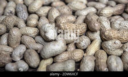 Peanuts in shells close-up. Stock Photo