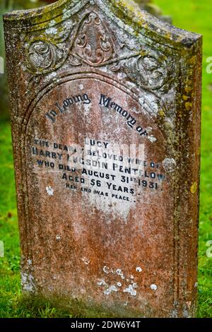 Gravestones in St Marys Church, Snettisham, Norfolk. Stock Photo