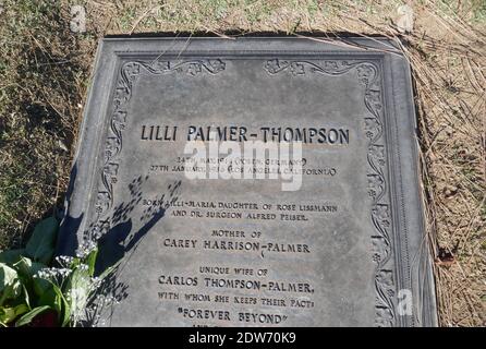 Glendale, California, USA 21st December 2020 A general view of atmosphere of actress Lilli Palmer's Grave and where husband actor Rex Harrison ashes were scattered at Forest Lawn Memorial Park on December 21, 2020 in Glendale, California, USA. Photo by Barry King/Alamy Stock Photo Stock Photo