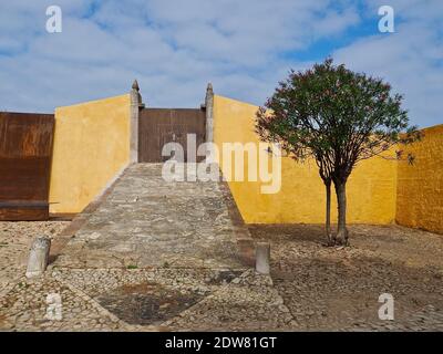 Inside Peniche fortress in the municipality of Leiria district called Fortaleza de Peniche Stock Photo