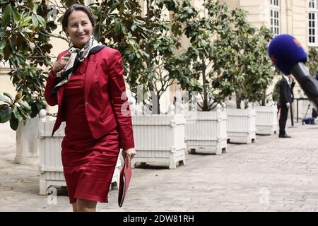 Environment and Energy Minister Segolene Royal arrives at the Hotel Matignon in Paris, before a meeting with the Prime Minister, on May 30, 2014. Photo by Stephane Lemouton/ABACAPRESS.COM Stock Photo