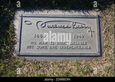 Glendale, California, USA 21st December 2020 A general view of atmosphere of Wallace Beery's Grave in Vale of Memory Section at Forest Lawn Memorial Park on December 21, 2020 in Glendale, California, USA. Photo by Barry King/Alamy Stock Photo Stock Photo