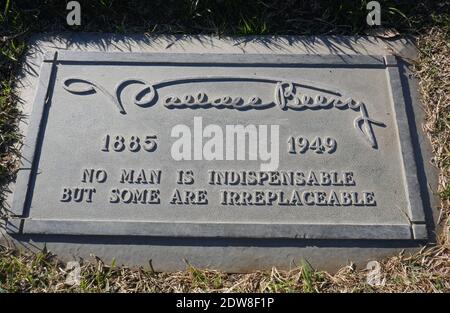 Glendale, California, USA 21st December 2020 A general view of atmosphere of Wallace Beery's Grave in Vale of Memory Section at Forest Lawn Memorial Park on December 21, 2020 in Glendale, California, USA. Photo by Barry King/Alamy Stock Photo Stock Photo