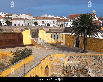 Inside Peniche fortress in the municipality of Leiria district called Fortaleza de Peniche Stock Photo