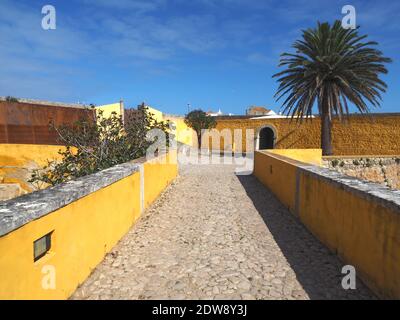 Inside Peniche fortress in the municipality of Leiria district called Fortaleza de Peniche Stock Photo