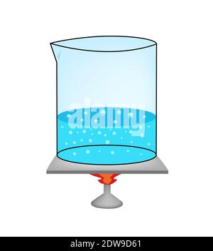 Glass beaker with boiling water vector illustration Stock Vector Image ...