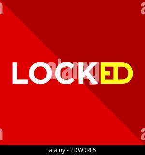 Locked concept on a red background vector Stock Vector