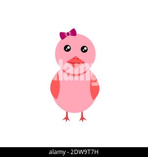 Baby female chick with bow vector Stock Vector