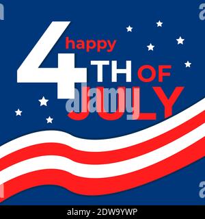4th of July abstract vector with flag concept. Stock Vector