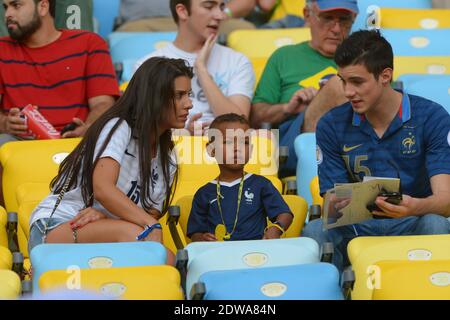 French players wives and girlfriends, here Ludivine Sagna, watch from the stands Soccer World Cup 2014 First round Group E match France vs Ecuador at the Maracana Stadium, Rio de Janeiro, Brazil on June 25th 2014. The game ended in a 0-0 draw. Photo by Henri Szwarc/ABACAPRESS.COM Stock Photo