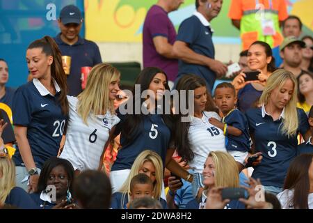French players wives and girlfriends, Fiona Cabaye, Loic Remy girlfriend, Mazda Magui, Ludivine Sagna, Sandra Evra, watch from the stands Soccer World Cup 2014 First round Group E match France vs Ecuador at the Maracana Stadium, Rio de Janeiro, Brazil on June 25th 2014. The game ended in a 0-0 draw. Photo by Henri Szwarc/ABACAPRESS.COM Stock Photo
