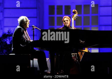 French musician and composer Michel Legrand performs live on stage at the Imperial Palace of Compiegne during the third 'Palais en Jazz' Festival, on June 28, 2014 in Compiegne, France. Photo by Edouard Bernaux/ABACAPRESS.COM Stock Photo