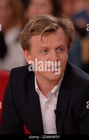 ALEX LUTZ attending the taping of Vivement Dimanche in Paris, France, April 29, 2014. Photo by Max Colin/ABACAPRESS.COM Stock Photo