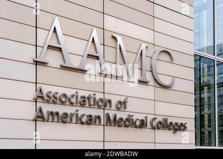 Washington, DC, USA- January 13, 2020: AAMC sign in Washington, DC, USA. Stock Photo