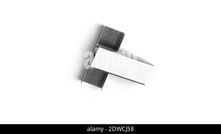 Metal staples on a white background. High quality photo Stock Photo