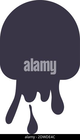 circular form drip ink monochrome flat style icon vector illustration design Stock Vector