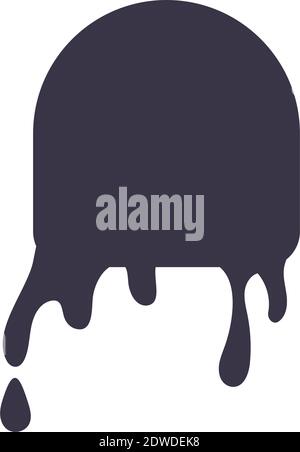 circular drip ink blot monochrome style flat icon vector illustration design Stock Vector