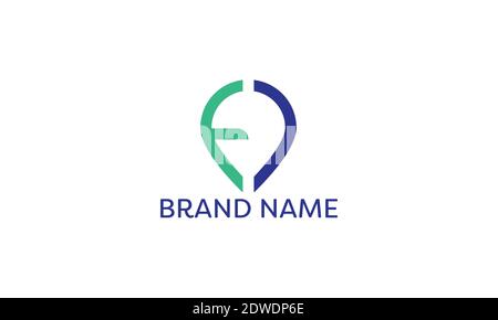 Water drop f letter logo design and vector template Stock Vector