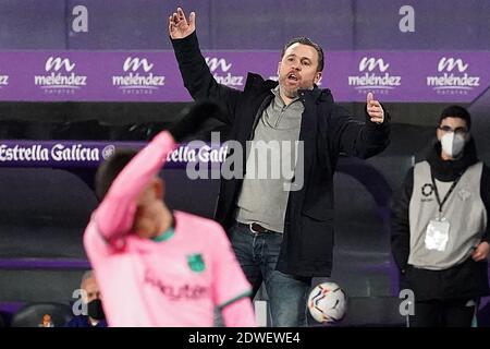 Real Valladolid's coach Sergio Gonzalez during La Liga match in Spain ...