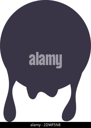 circular drip ink blot monochrome flat style icon vector illustration design Stock Vector