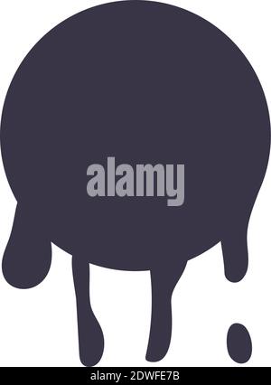 circular form drip ink blot monochrome flat style vector illustration design Stock Vector