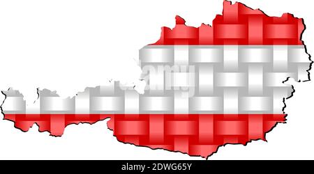 Austria Map - Illustration,  Three dimensional Map of Austria Stock Vector