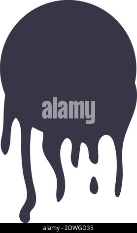circular form drip ink blot monochrome style flat icon vector illustration design Stock Vector