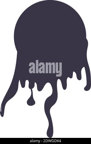 circular form drip ink blot monochrome flat style vector illustration design Stock Vector