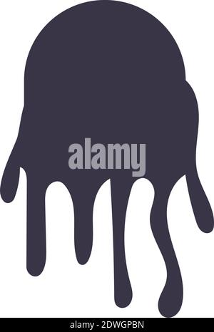 circular drip ink blot monochrome flat style vector illustration design Stock Vector