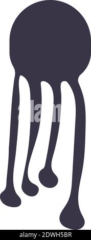 circular form drip ink monochrome flat style vector illustration design Stock Vector