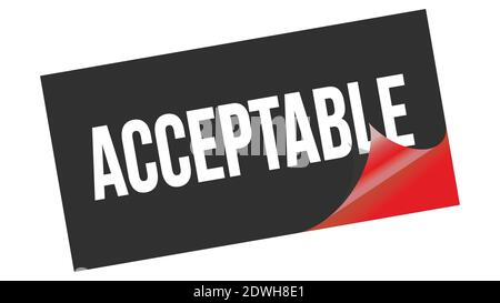 ACCEPTABLE text written on black red sticker stamp. Stock Photo