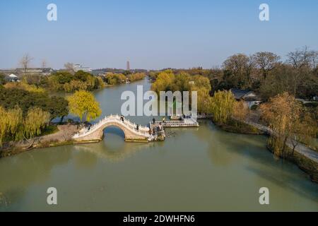 Tourists visit the Slender West Lake scenic area in Yangzhou, east ...