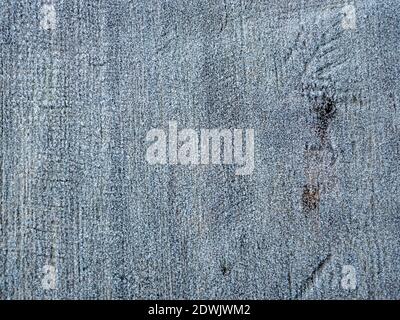 Frozen wooden wall with ice crystals Stock Photo