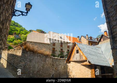 Houses. San Juan de Plan, Huesca province, Aragon, Spain. Stock Photo