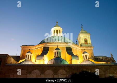 Cupola of San Francisco El Grande basilica, night view. Madrid, Spain. Stock Photo