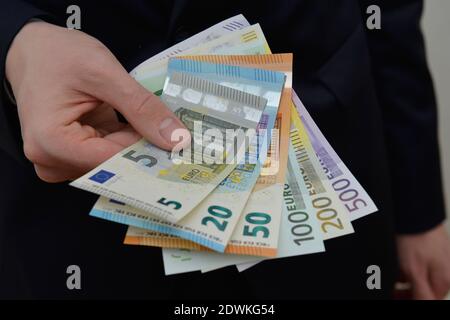 Hand Faecher Euroscheine Stock Photo