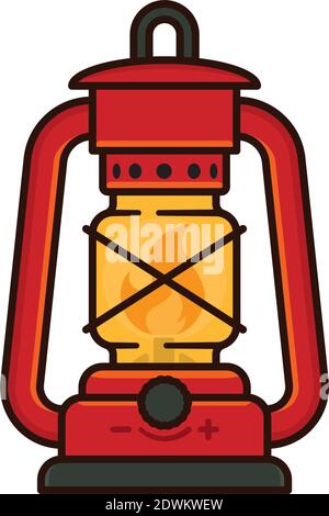 Kerosene lamp vector illustration for Petroleum Day on August 27. Combustion lighting isolated symbol. Stock Vector